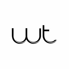 WT Logo monogram with slice rounded modern design template