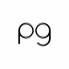 PG Logo monogram with slice rounded modern design template