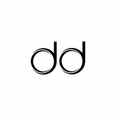 DD Logo monogram with slice rounded modern design template
