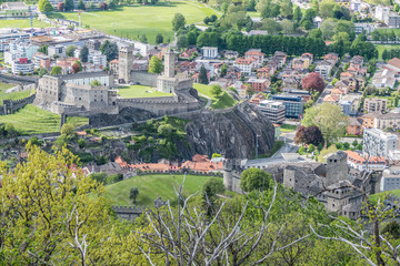 Fototapeta na wymiar Aerial view of Castelgrande Castle in Bellinzona