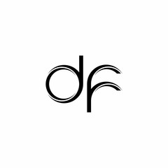 DF Logo monogram with slice rounded modern design template