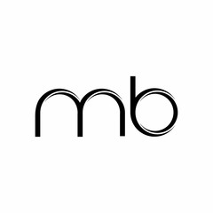 MB Logo monogram with slice rounded modern design template