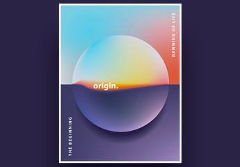 Contemporary Minimalistic Poster Layout with Gradient Circle
