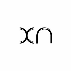 XN Logo monogram with slice rounded modern design template