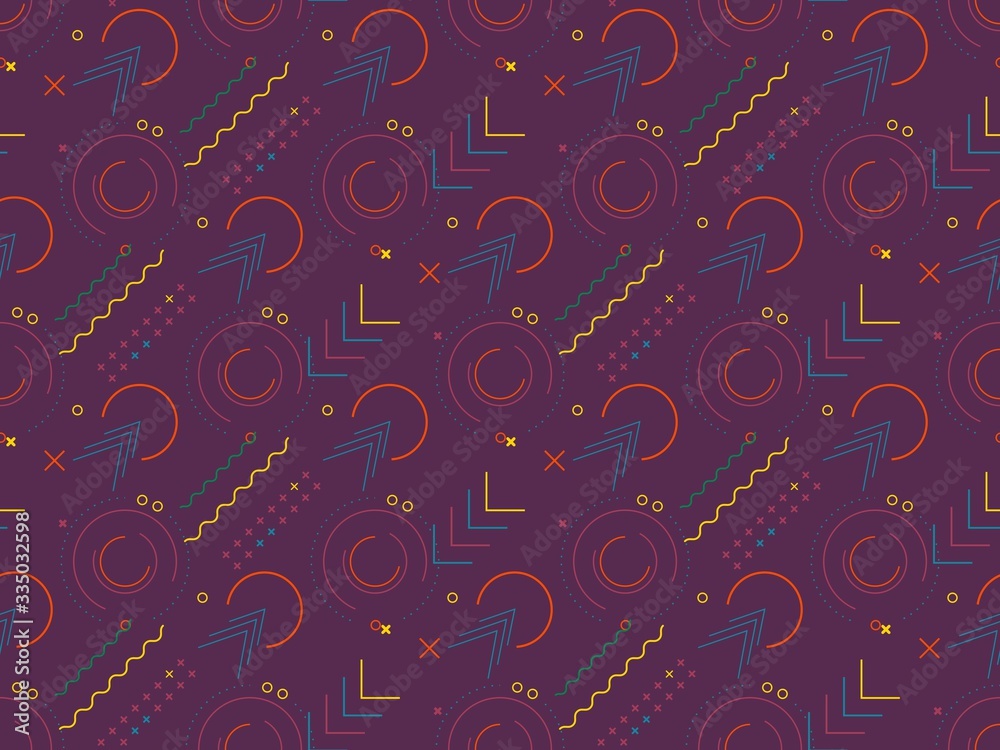 Poster Bright colors of seamless pattern with  abstraction and  angles.