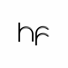 HF Logo monogram with slice rounded modern design template