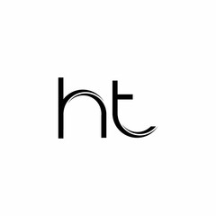 HT Logo monogram with slice rounded modern design template