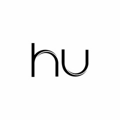 HU Logo monogram with slice rounded modern design template