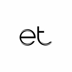 ET Logo monogram with slice rounded modern design template