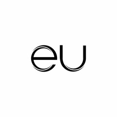 EU Logo monogram with slice rounded modern design template