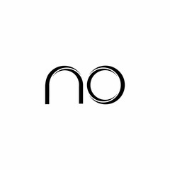 NO Logo monogram with slice rounded modern design template