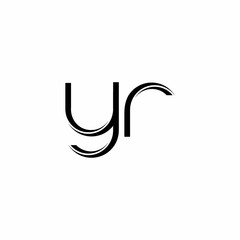 YR Logo monogram with slice rounded modern design template