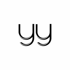 YY Logo monogram with slice rounded modern design template