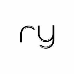 RY Logo monogram with slice rounded modern design template
