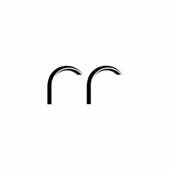 RR Logo monogram with slice rounded modern design template