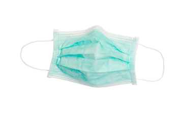 surgical mask protection face on white background,save work clipping path