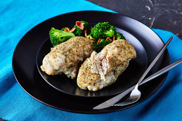 Low-fat chicken fillet baked with ranch seasoning