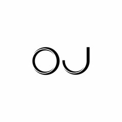 OJ Logo monogram with slice rounded modern design template