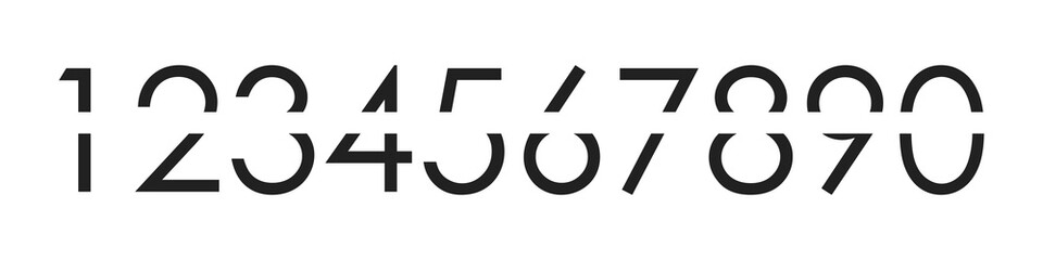 A set of numbers from zero to ten. Unique modern design. Vector illustration