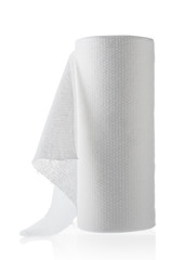 Paper towel close up isolated on white background