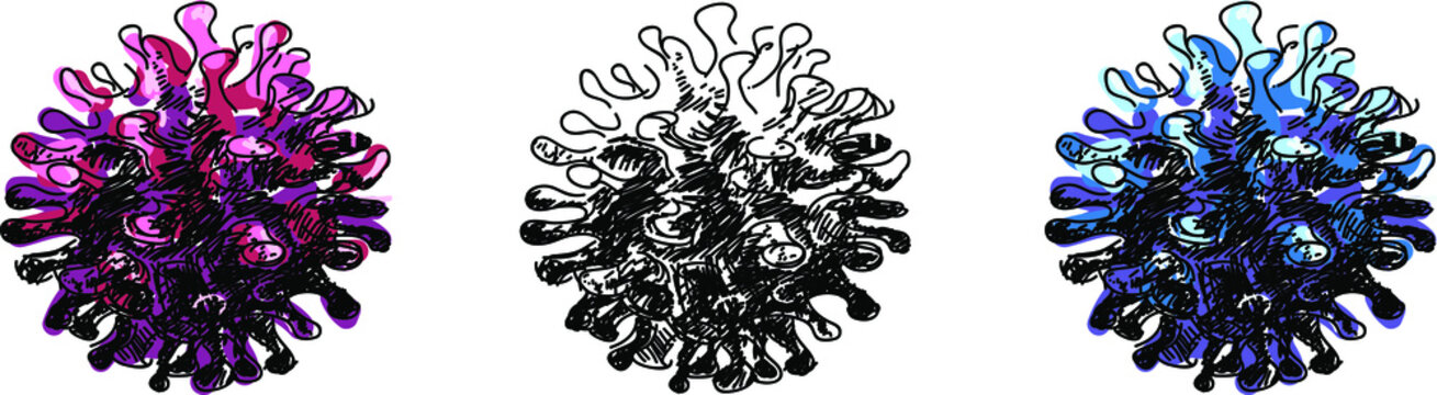 coronavirus  , doodle vector illustration