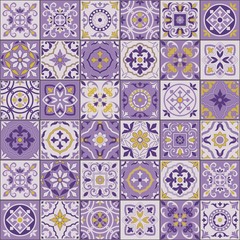 Mediterranean seamless pattern from mix Moroccan tiles, Azulejos ornaments. Can be used for wallpaper, pattern fills, web page background,surface textures. Vector