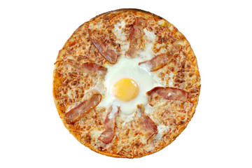 pizza Carbonara isolated on white background