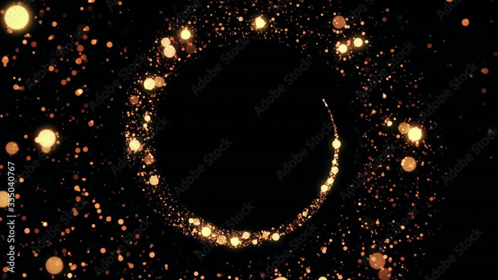 Wall mural abstract award background with golden particles. countdown vortex for holiday concept. seamless loop