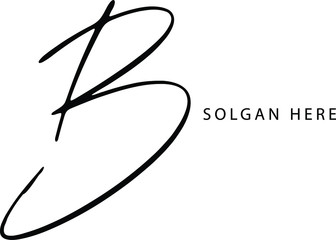 letter B logo vector signature design