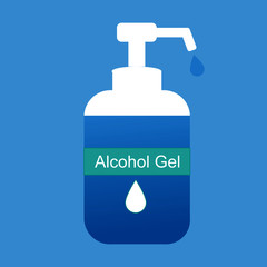 alcohol gel bottle clean hand and kill virus. healthy wash pump for Covid-19 or coronavirus vector 