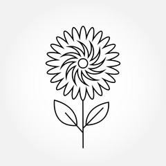 thin line icons for flower,vector illustrations