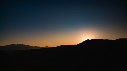 evening landscape with mountain view sunset
