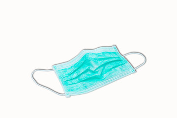 Mask for virus protection on white background.