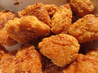 Honey garlic glazed Korean fried chicken on a plate