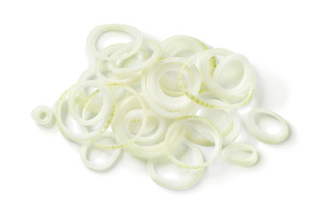 Heap of fresh cut raw brown onions