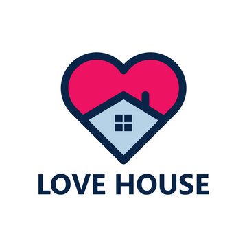 Love House Logo Template Design