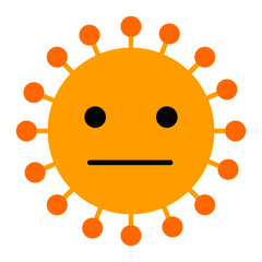 COVID EMOJI ILLUSTRATION. Expressionless Face Straight Face Coronavirus Emoji vector illustration.