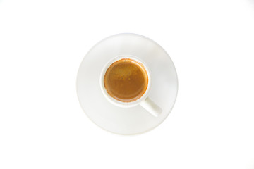hot coffee espresso shot on white or isolate