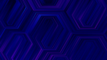 Dark blue background with abstract hexagonal lines.