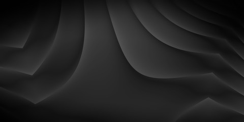 Abstract dark background, illustration with curved elements similar to sharp edges