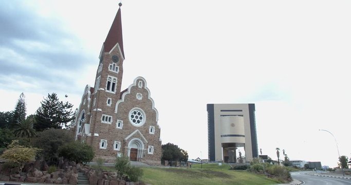 Christ Church of Windhoek, amazing architecture in the middle of the capital, 4k