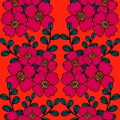 Foto op Canvas Creative seamless pattern with flowers in ethnic style. Floral decoration. Traditional paisley pattern. Textile design texture.Tribal ethnic vintage seamless pattern. Asian art. © Natallia Novik