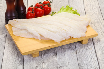Raw halibut fillet