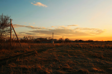 sunset over the city