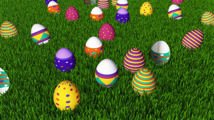 Sunny Day Easter Egg Field Background