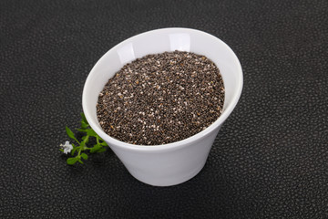 Dietary Chia seeds in the bowl
