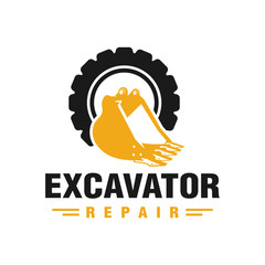excavator engine repair logo © idealis
