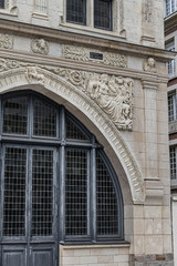 Obraz premium White stone Sagittarius House (Maison du Sagittaire) from and of XVI century at Jules Bocquet square in Amiens. Picardy, Somme, France.