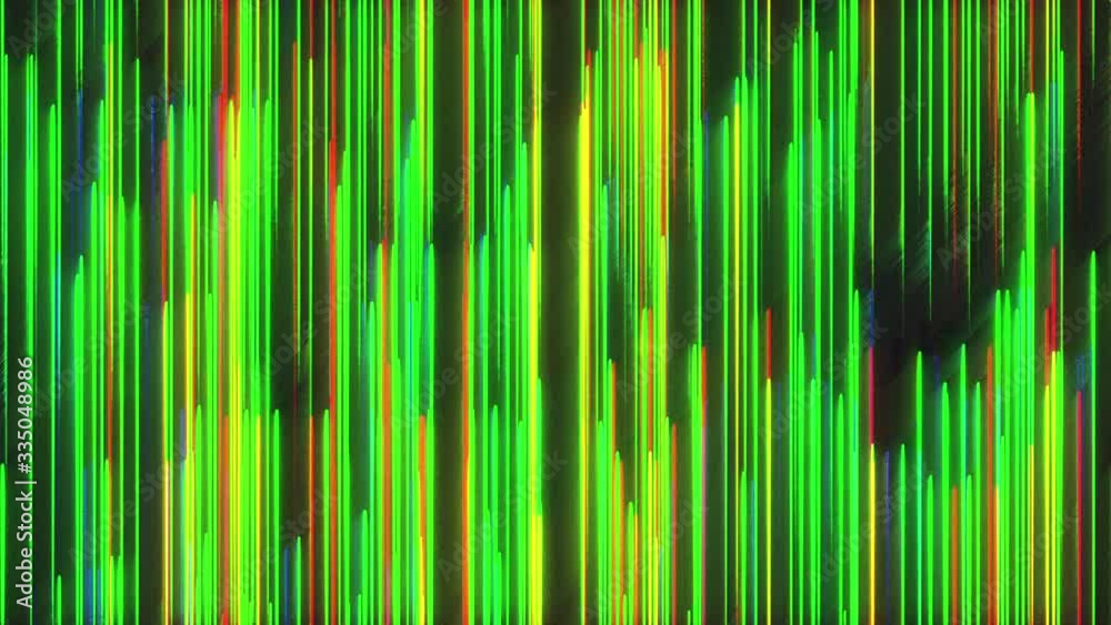 Poster computer generated chromatic aberration bands. pixel multi-colored neon noise. 3d rendering abstract