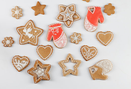 Christmas, new year gingerbread toys